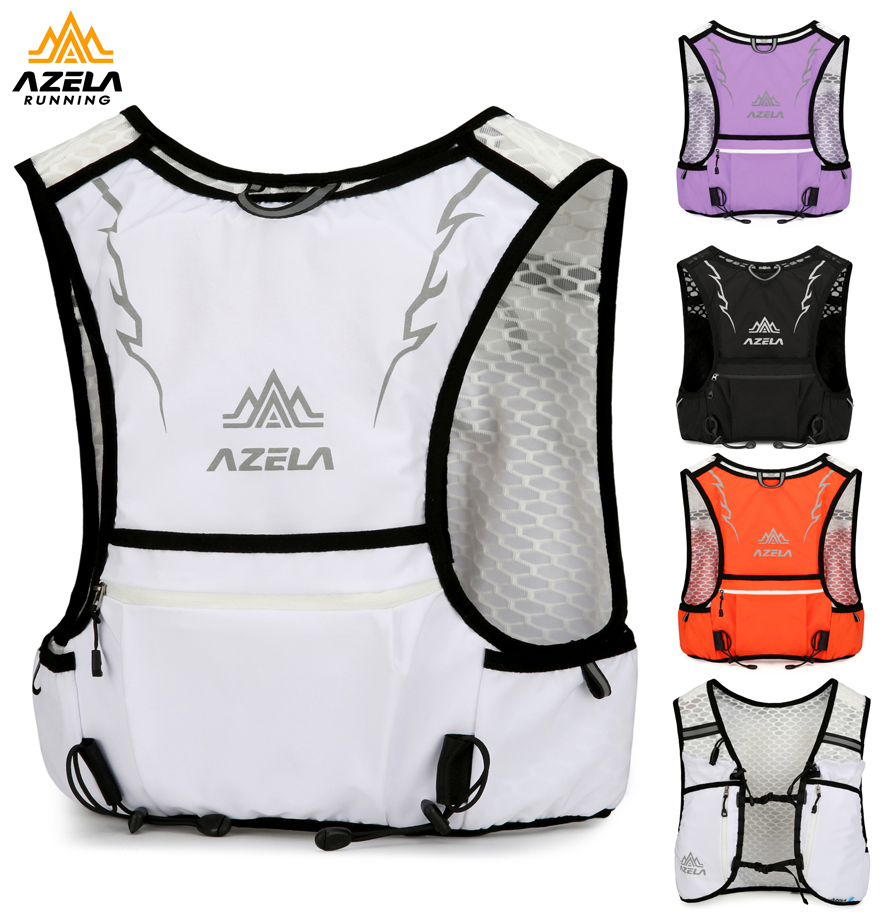 Azela Outdoor Cross-country Marathon Vest Bag Safety Reflective Multi-Pocket Sports Backpack Wholesale Water Bag Bags